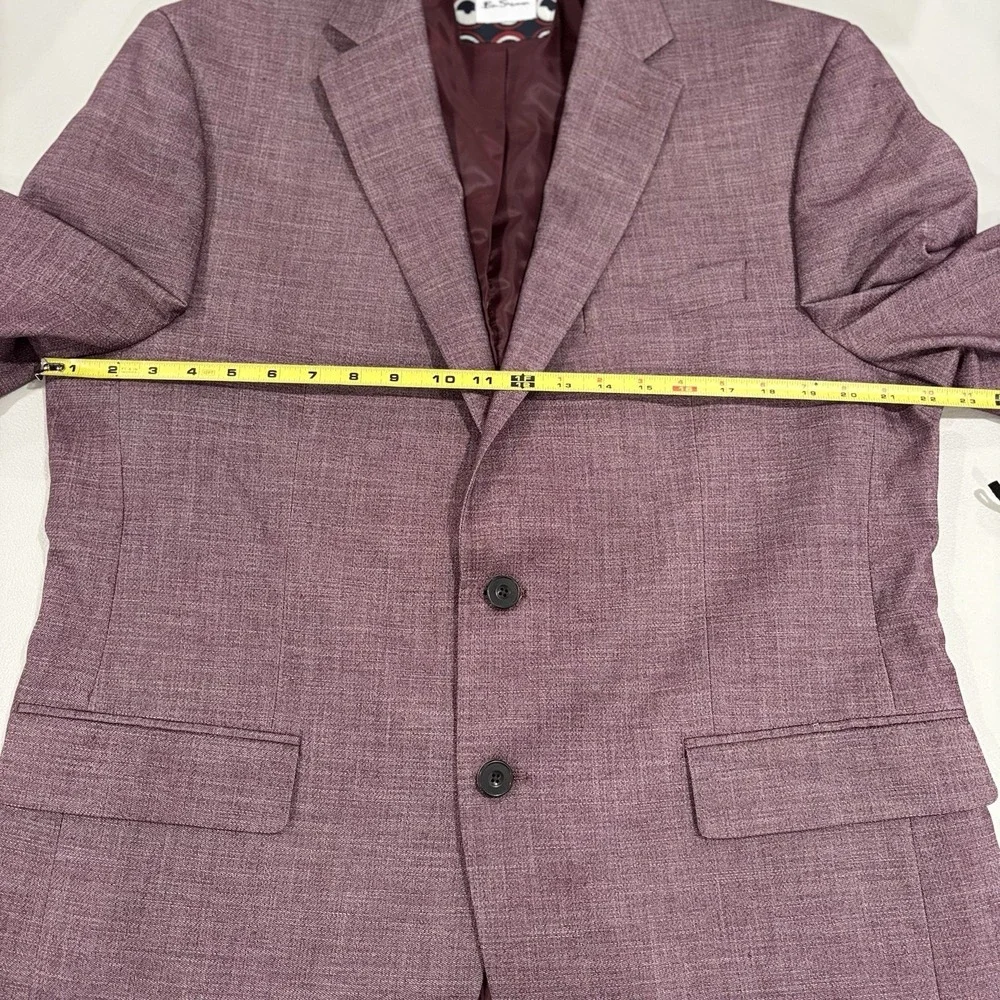 Ben Sherman Mens Blazer Sport Coat Casual Jacket 44R Two Button Burgundy